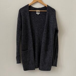 Aritzia Wilfred Free Alpaca Wool Blend Open Cardigan Sweater, Charcoal Gray